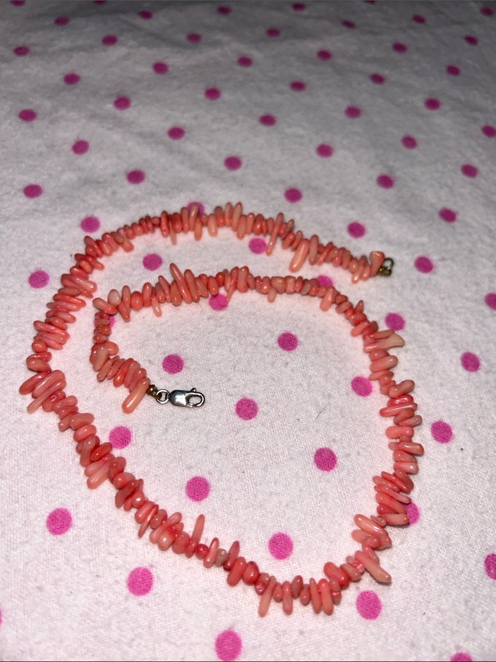 Pink Coral Chip Necklace/Choker